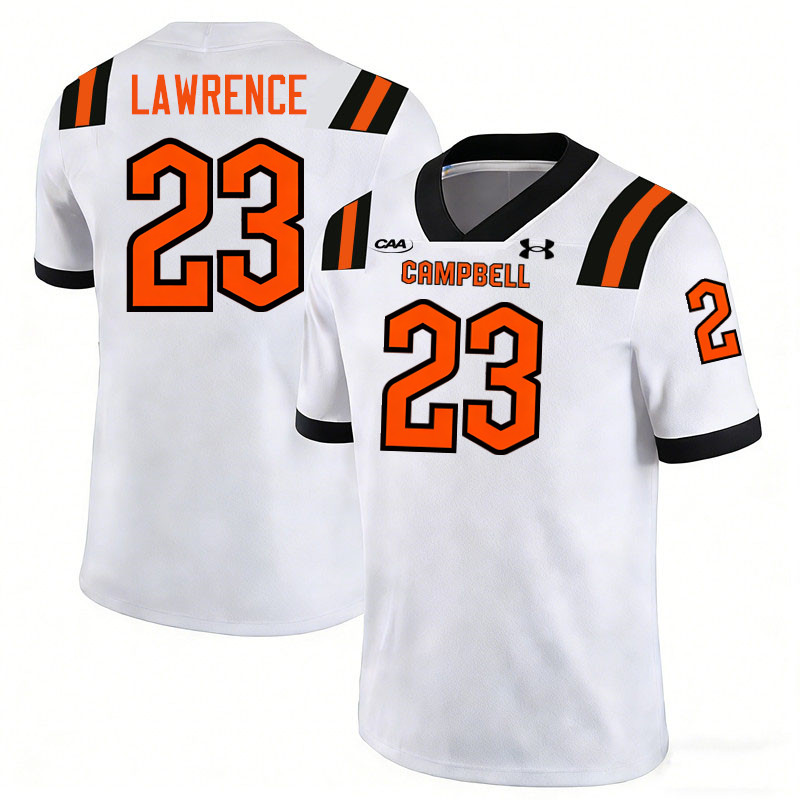 Campbell Fighting Camels #23 Ethan Lawrence College Football Jerseys,Uniforms-White